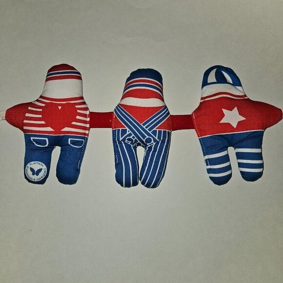 VTG 1977 Johnson & Johnson Playpath Plush Rattle Crinkle Squeaker Rings Baby Toy - Picture 7 of 14